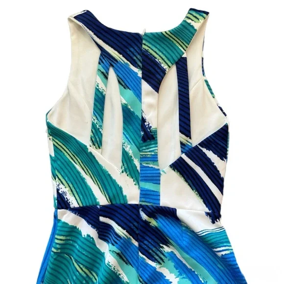 ❤️ Saks Fifth Avenue Red Label Floral Cutout Back Dress Size Large - Picture 4 of 7